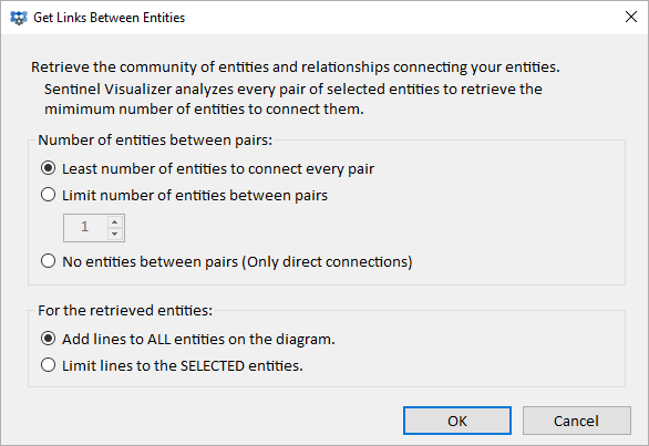 Get Links Between Entities Options Dialog