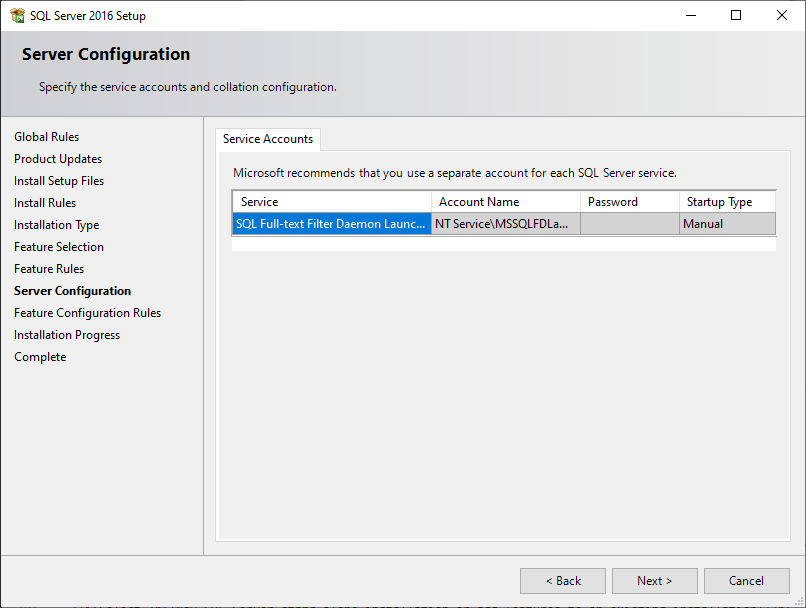 Server Configuration