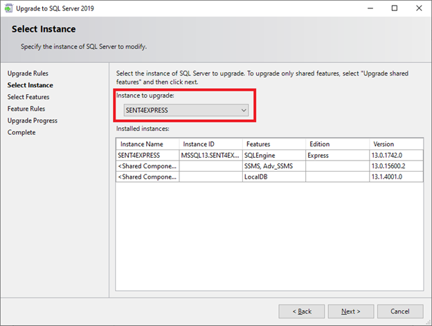 Microsoft SQL Server 2019 Instance Upgrade