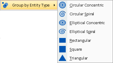 Layout Menu Entity Type Options